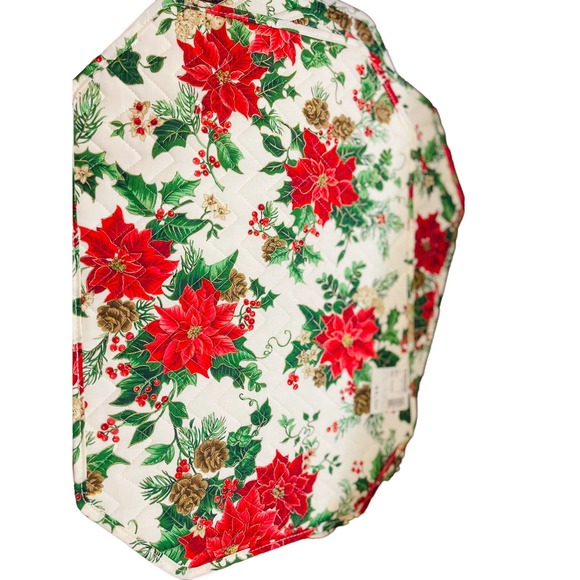 Mervyns Vintage Red poinsettia place mats set of 4 - Picture 4 of 8